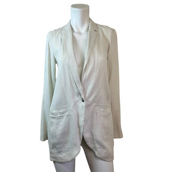 Transit par Such Light Grey Lagenlook Linen Blend Jacket Blazer sz 1=6 org. $999 - Picture 2 of 12